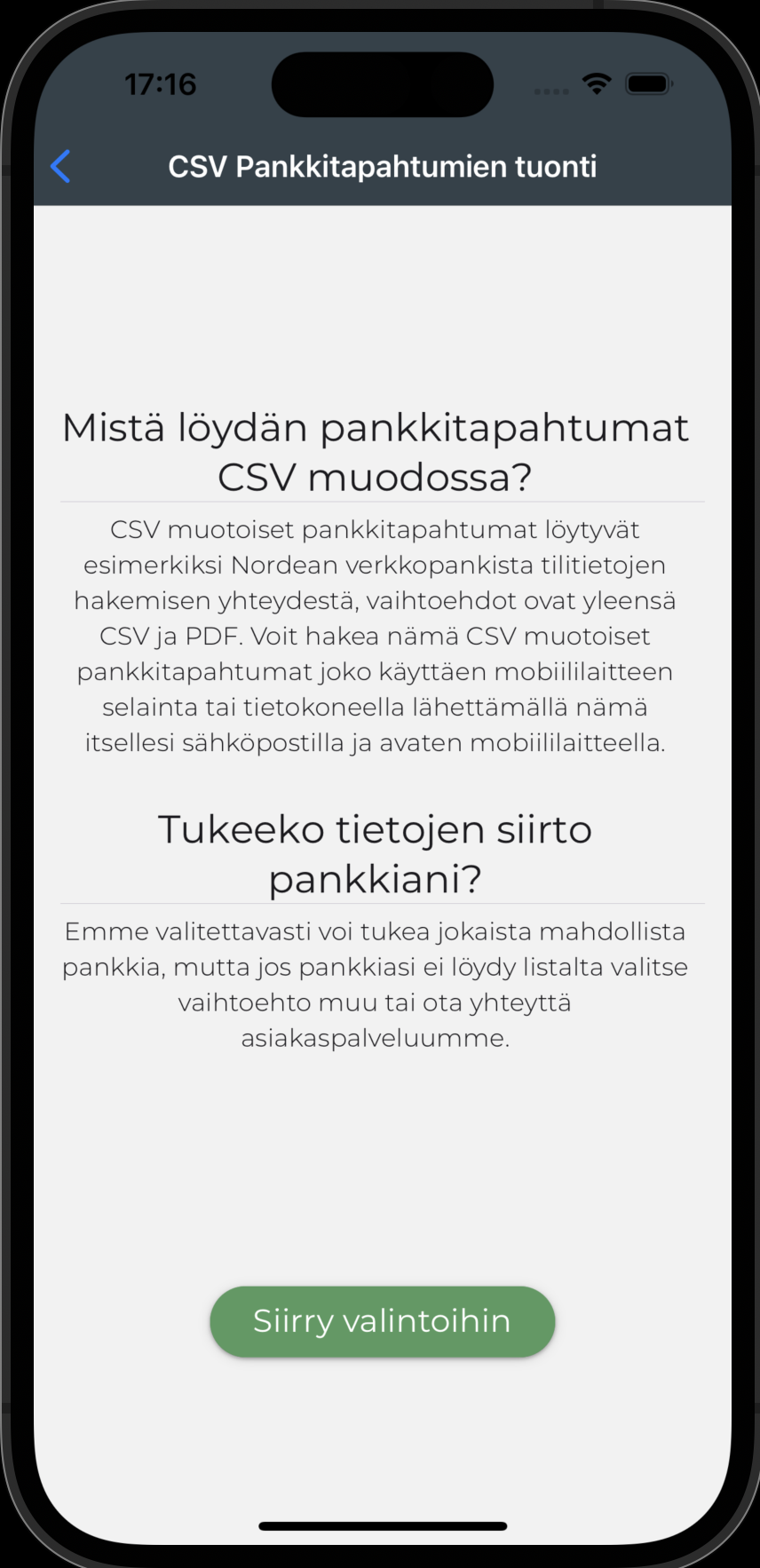 Tapahtumien tuonti