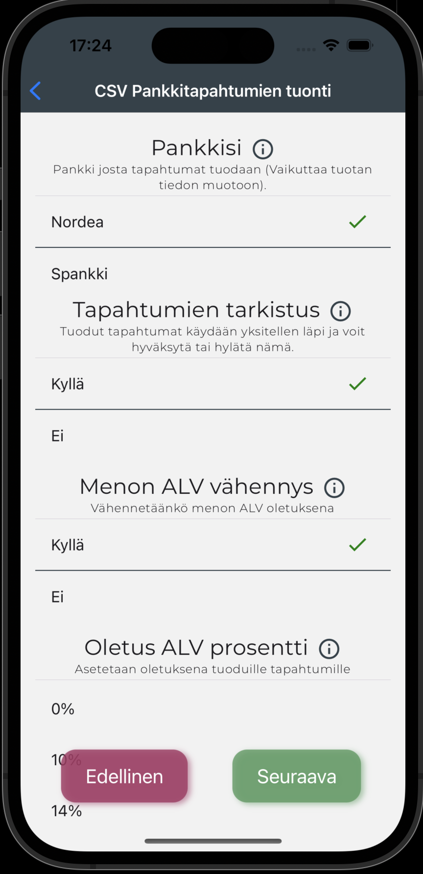 Tapahtumien tuonti 2